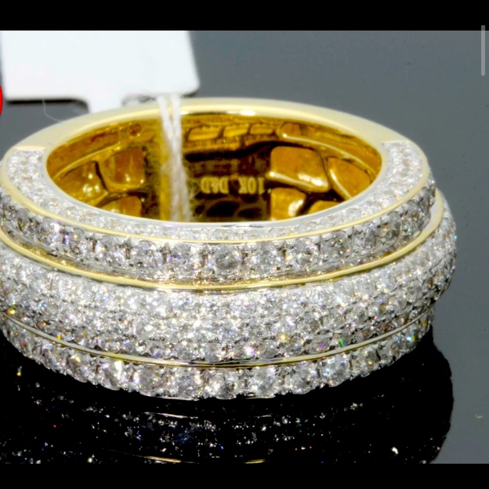 10k Yellow Gold 3.75 Carat Mens Engagement/Pinky Ring